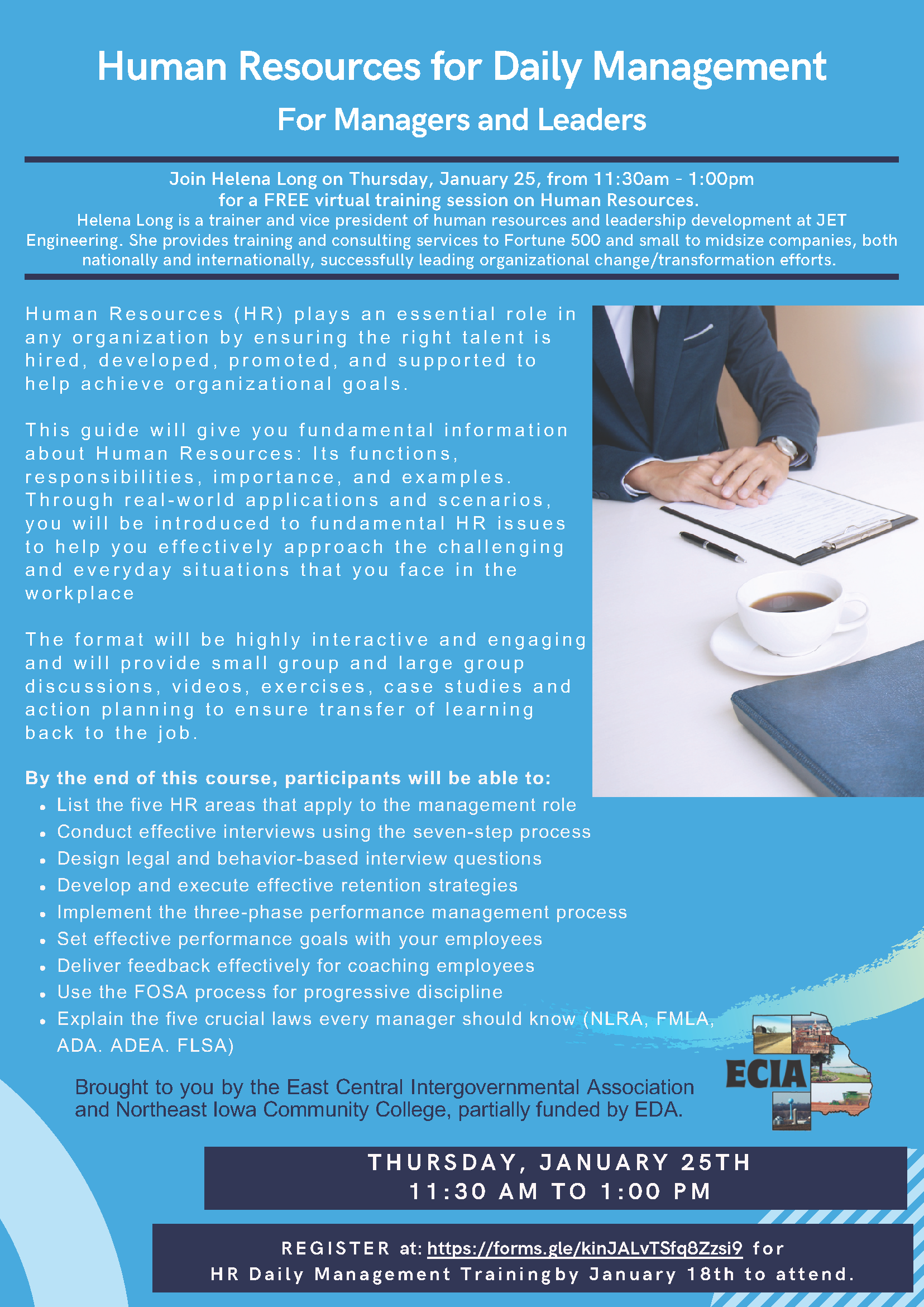 HR for Daily Management Training Flyer 1-25-23